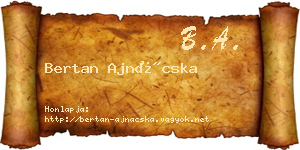 Bertan Ajnácska névjegykártya